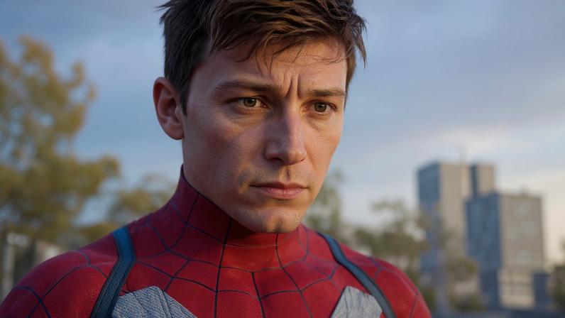 Peter Parker appears without his mask.