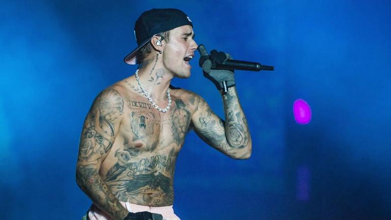Justin Bieber performs at Sziget Festival 2022 in Budapest, Hungary.