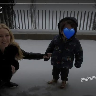 Lindsay Lohan mostra rara foto do filho Luai, 2, após viagens em Dubai