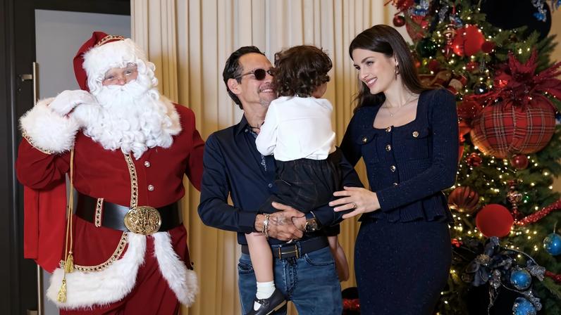 Marc Anthony and Nadia Ferreira (pictured above in December 2025) are expecting their second child together, the singer’s eighth.