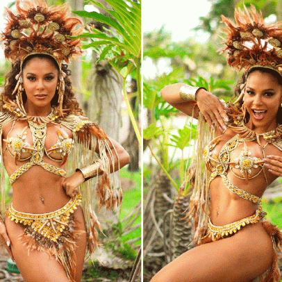 Monique Rizzeto usa fantasia com 15 mil cristais em ensaio na Vila Isabel