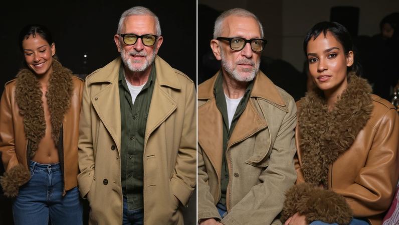 Vincent Cassel e Narah Baptista aparecem com looks combinados em Paris