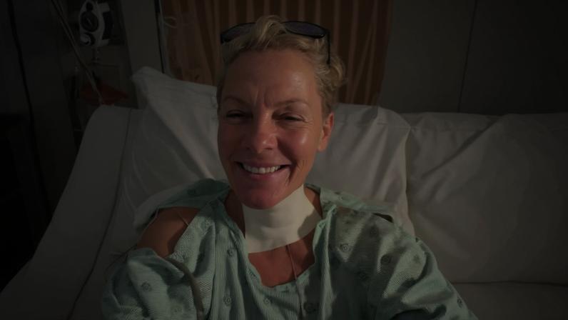 Pink shares a NYE photo from the hospital.