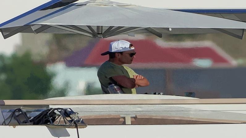Tom Brady was seen hanging out with Leonardo DiCaprio on Thursday in St. Barts.