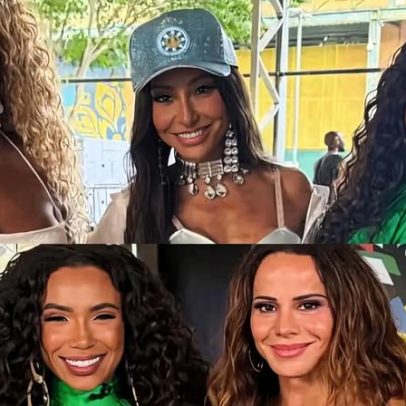 Evelyn Bastos posa com Sabrina Sato, Viviane Araujo e Bianca Monteiro