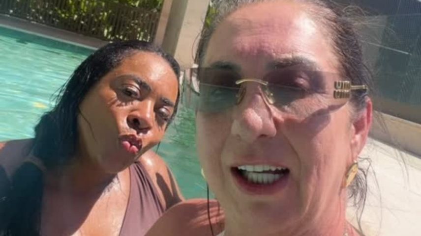 Margareth Serrão, mãe de Virginia, com Fernanda, mãe de Vini Jr.