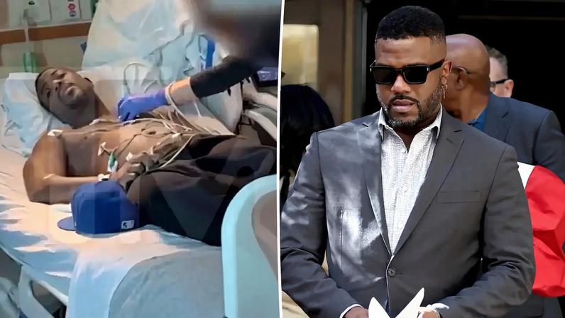 Ray J and Princess Love exit court with family.