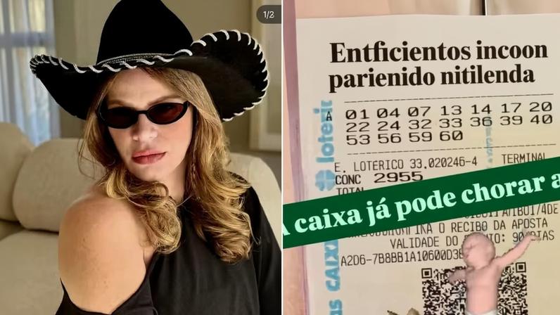 Paulinha Leitte mostra aposta da Mega da Virada: 'A Caixa já pode chorar' — Foto: Reprodução Instagram