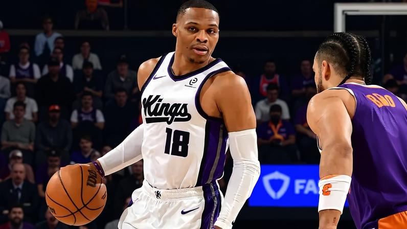 Russell Westbrook em jogo entre Sacramento Kings e Phoenix Suns na NBA (Foto: Kate Frese/NBAE via Getty Images/AFP)