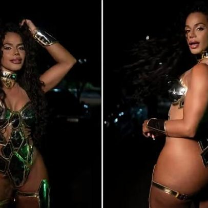 Rainha de Bateria Savia David usa look de baixo custo em ensaio no Anhembi