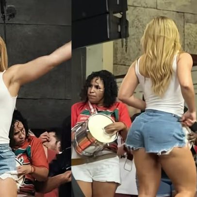 Virginia Fonseca participa de terceiro evento da Grande Rio e exibe samba no pé