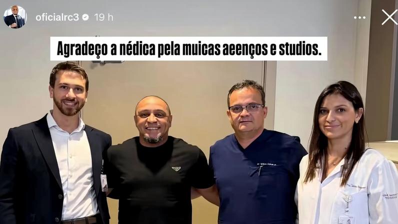 Roberto Carlos recebe alta de hospital após cirurgia no coração — Foto: Reprodução/Instagram