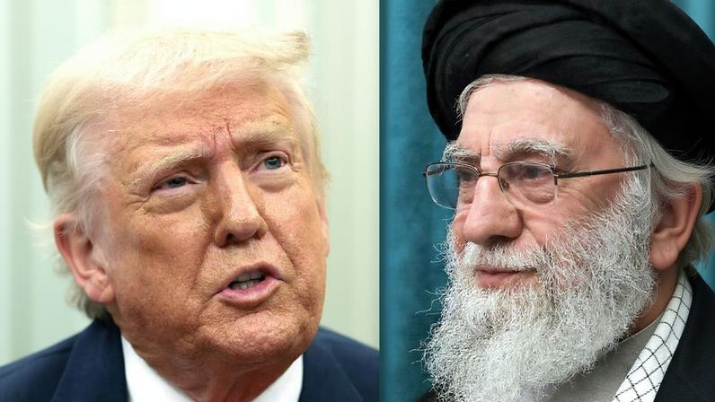 O presidente dos EUA, Donald Trump, e o líder supremo do Irã, o aiatolá Ali Khamenei. Fotos: ALEX WONG / various sources / AFP