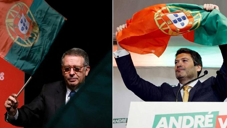 O socialista moderado António José Seguro disputa o 2º turno da eleição no país europeu contra André Ventura, o líder da extrema-direita local. Fotos: PATRICIA DE MELO MOREIRA e FILIPE AMORIM / AFP