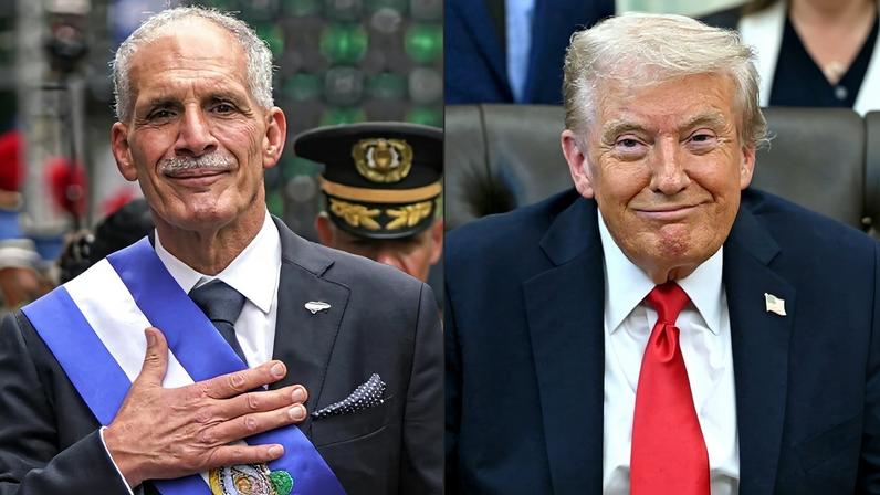 O presidente de Honduras, Nasry Asfura, e o presidente dos EUA, Donald Trump. Fotos: Johny Magallanes e Andew Caballero-Reynolds/AFP