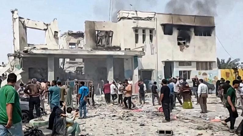 Governo iraniano divulga imagens de escola que teria sido alvo de ataques – foto: Alex Mita/IRIB TV/AFP