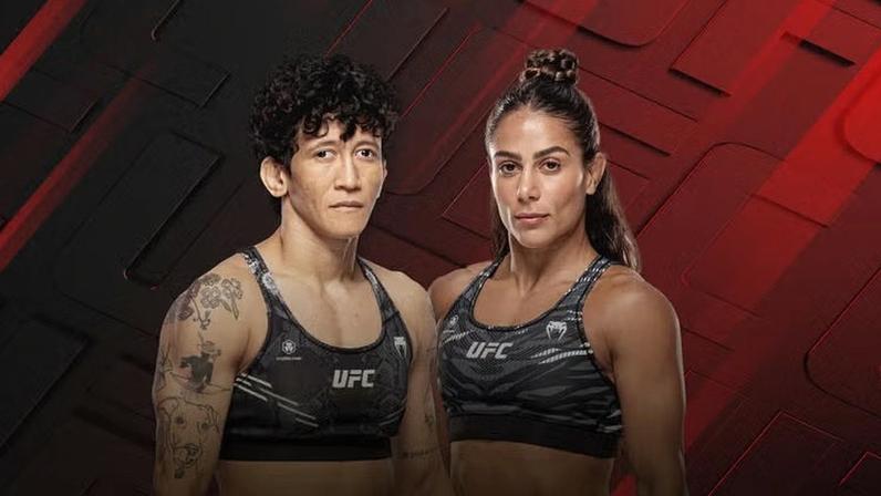 Virna Jandiroba e Tabatha Ricci medem forças no UFC Vegas 115, em abril de 2026. (Divulgação/UFC)