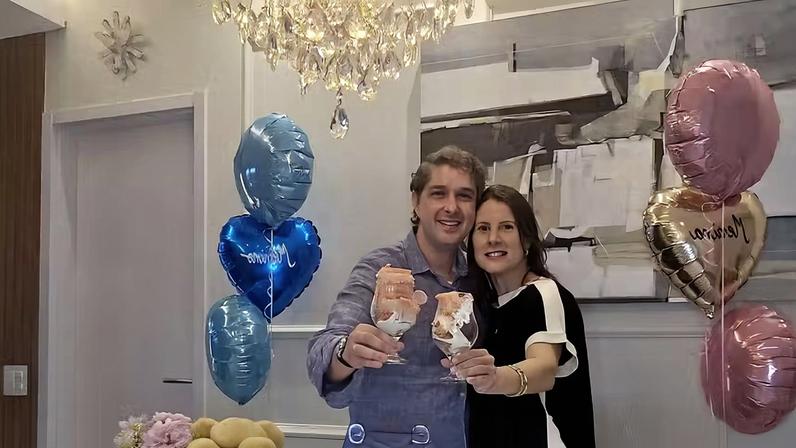 Evelyn Montesano faz chá revelação de primeiro filho com Rodrigo Hartz — Foto: Divulgação