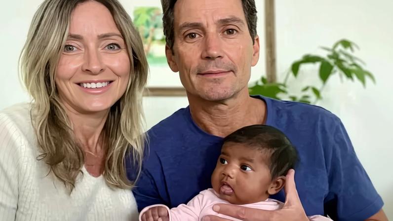Tiffany Score and Steven Mills with their daughter Shea.