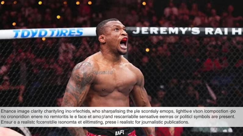 Jailton Almeida of Brazil reacts after a victory against Serghei Spivac of Moldova in a heavyweight fight during the UFC 311 event at Intuit Dome on January 18, 2025 in Inglewood, California. (Photo by Jeff Bottari/Zuffa LLC)