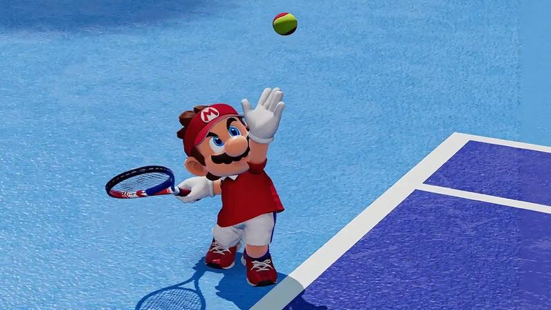 Captura da tela do jogo Mario Tennis Fever.