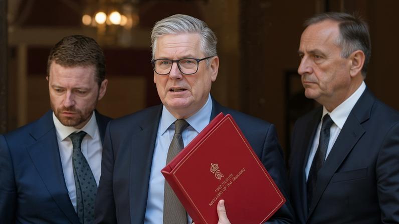 Keir Starmer followed by his chief of staff Morgan Mcsweeney