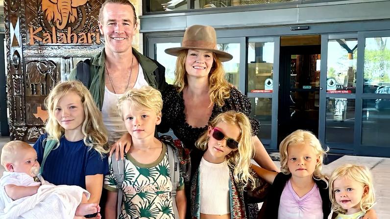 James Van Der Beek and his wife, Kimberly, with their six children.
