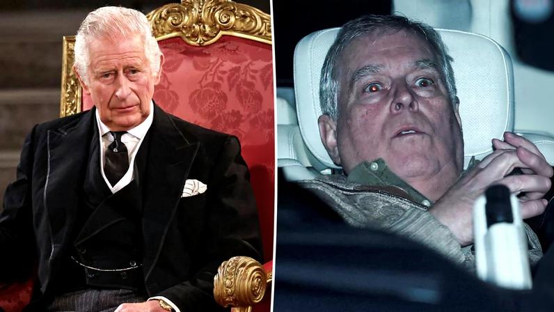 Andrew Mountbatten-Windsor, seen here at Buckingham Palace in 2022, could cause huge problems for his brother, King Charles.