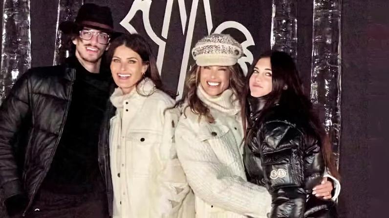 Ambrosio e Fontana levam filhos a desfile em Aspen