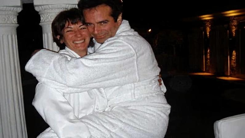 Ghislaine Maxwell and David Copperfield in a photo released by the Department of Justice.