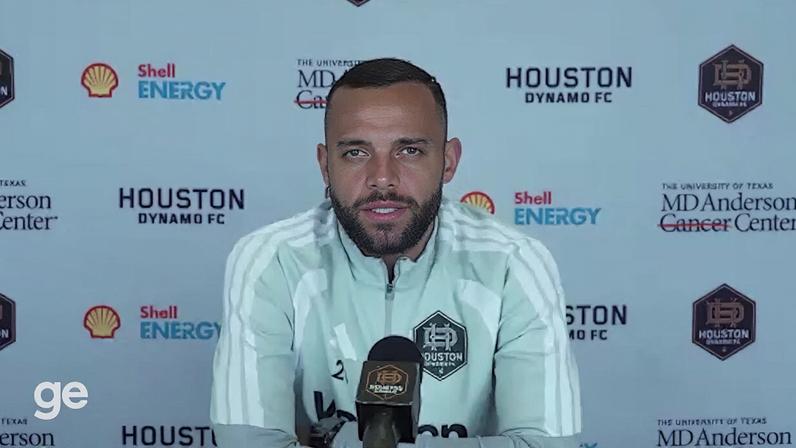 Guilherme, ex-Santos, comemora gol do Houston Dynamo na estreia da MLS — Foto: Getty Images