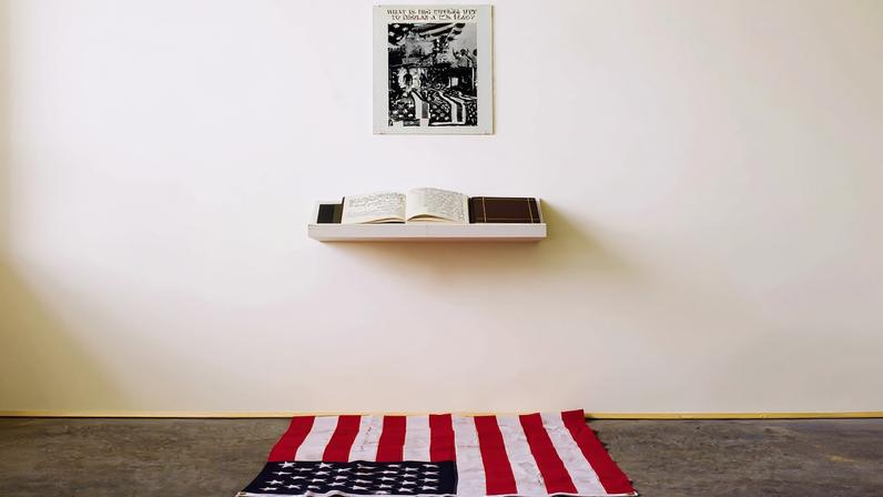 Dread Scott, *What is the Proper Way to Display a U.S. Flag?*, 1988, installation for audience participation