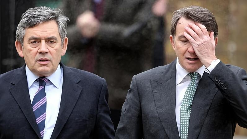 Gordon Brown and Peter Mandelson pictured in February 2010.