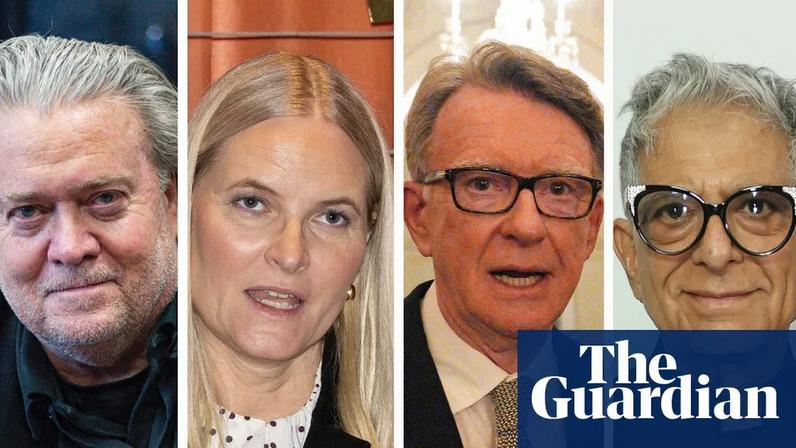 Steve Bannon, Princess Mette-Marit of Norway, Peter Mandelson and Deepak Chopra