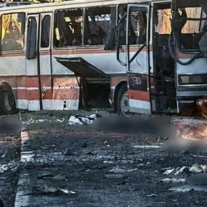 Drone russo ataca ônibus com trabalhadores de mina na Ucrânia e mata 12