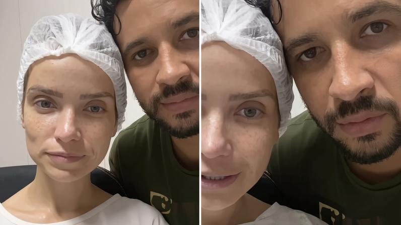 Camila Campos no hospital com o marido. (Foto: Reprodução/Instagram/Camila Campos)