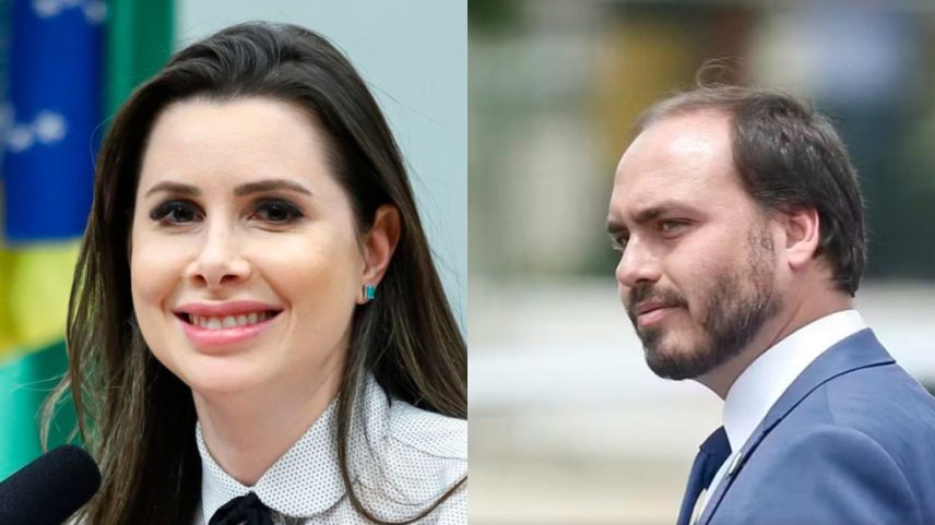Caroline de Toni e Carlos Bolsonaro — Foto: PL Mulher/Arquivo Estadão