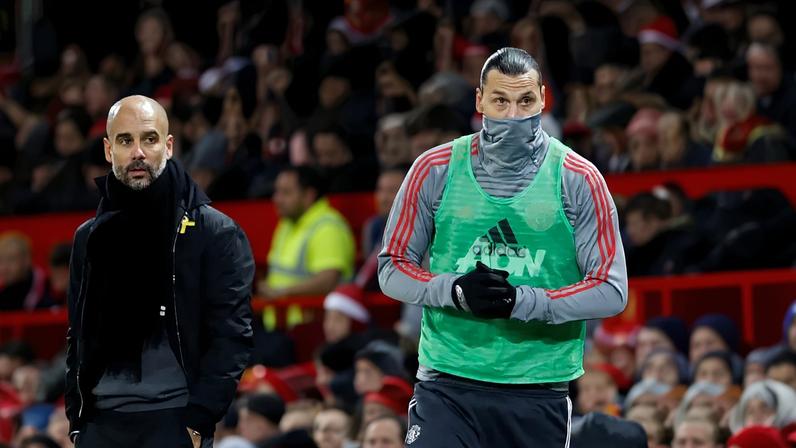 Guardiola e Ibrahimovic — Foto: Reuters