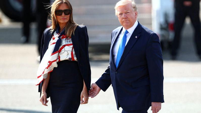 U.S. President Donald Trump and First Lady Melania Trump arrive for their state visit to Britain, at Stansted Airport near London, Britain, June 3, 2019. REUTERS/Carlos Barria TPX IMAGES OF THE DAY