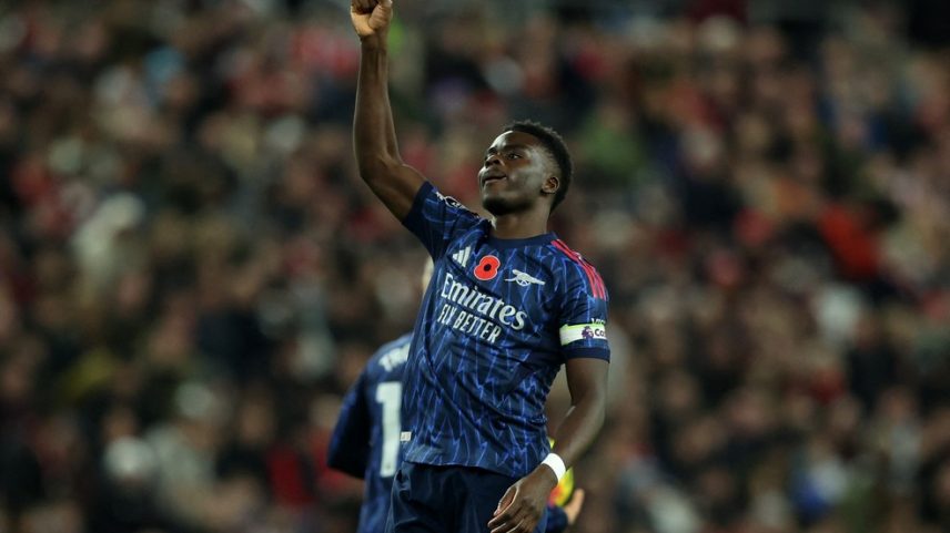Saka comemora gol do Arsenal sobre o Sunderland — Foto: Reuters