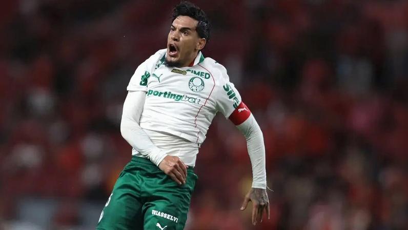 Gustavo Gómez abriu o placar em Internacional x Palmeiras pelo Brasileirão (Foto: EDU ANDRADE/Fatopress/Gazeta Press)