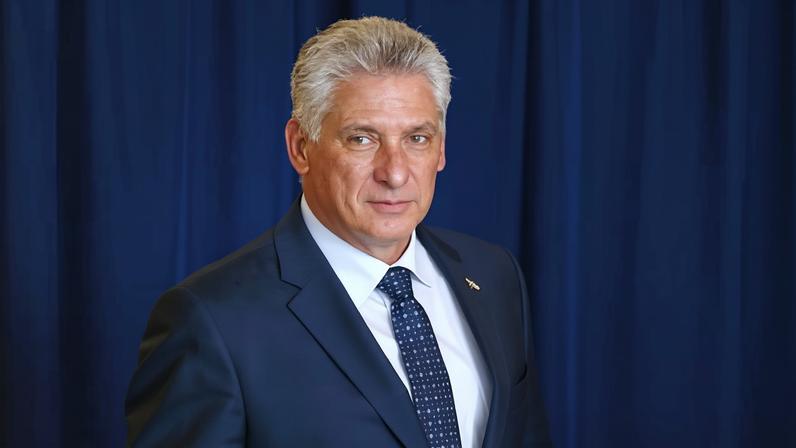 Cuba's president, Miguel Diaz-Canel, arrives for a meeting with the UN secretary-general, on the sidelines of the 73rd session of the UN general assembly, at the UN headquarters in November 2019.