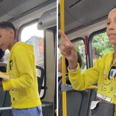 Menino que prega em ônibus impressiona passageiros com passagem bíblica