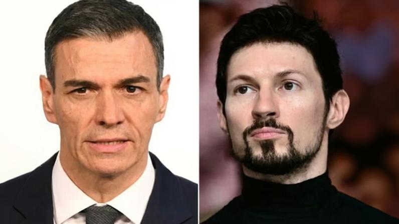 Durov (right) accused the government of Pedro Sánchez (left) of putting ‘internet freedoms’ under threat.