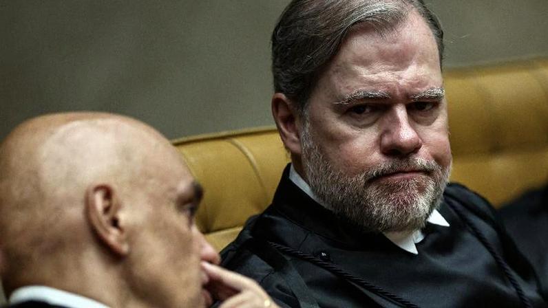 2.fev.2026 - Alexandre de Moraes e Dias Toffoli na abertura do ano judiciário no Supremo Tribunal Federal