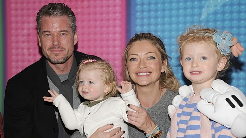 Actors Eric Dane and Rebecca Gayheart with children Billie Beatrice Dane and Georgia Dane attend the Disney Live! Mickey's music festival at Madison Square Garden on 23 March 2013 in New York City.