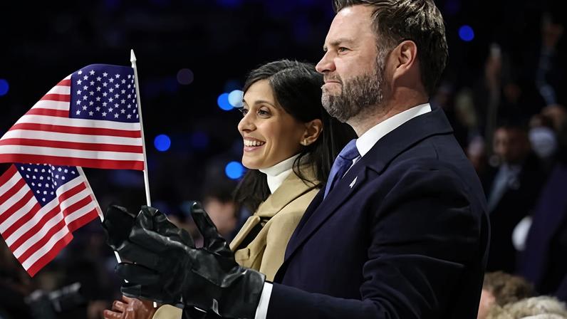 JD Vance and second lady Usha Vance were at the opening ceremony of the Winter Olympics on Friday.