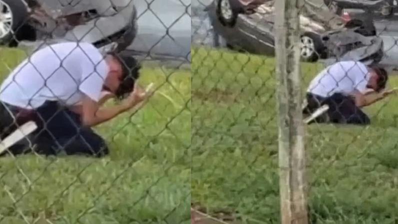 Adolescente ora pela mãe após capotamento de carro em SP