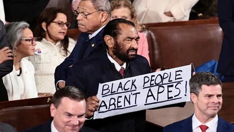 Democratas não se levantam para Trump; Al Green é removido por protesto