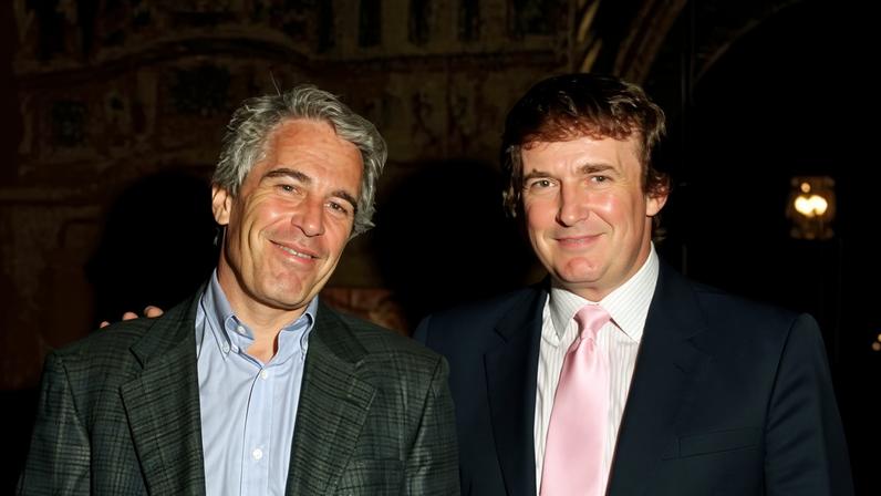 Epstein & Trump At Mar-A-LagoPortrait of American financier Jeffrey Epstein (left) and real estate developer Donald Trump as they pose together at the Mar-a-Lago estate, Palm Beach, Florida, 1997. (Photo by Davidoff Studios/Getty Images)